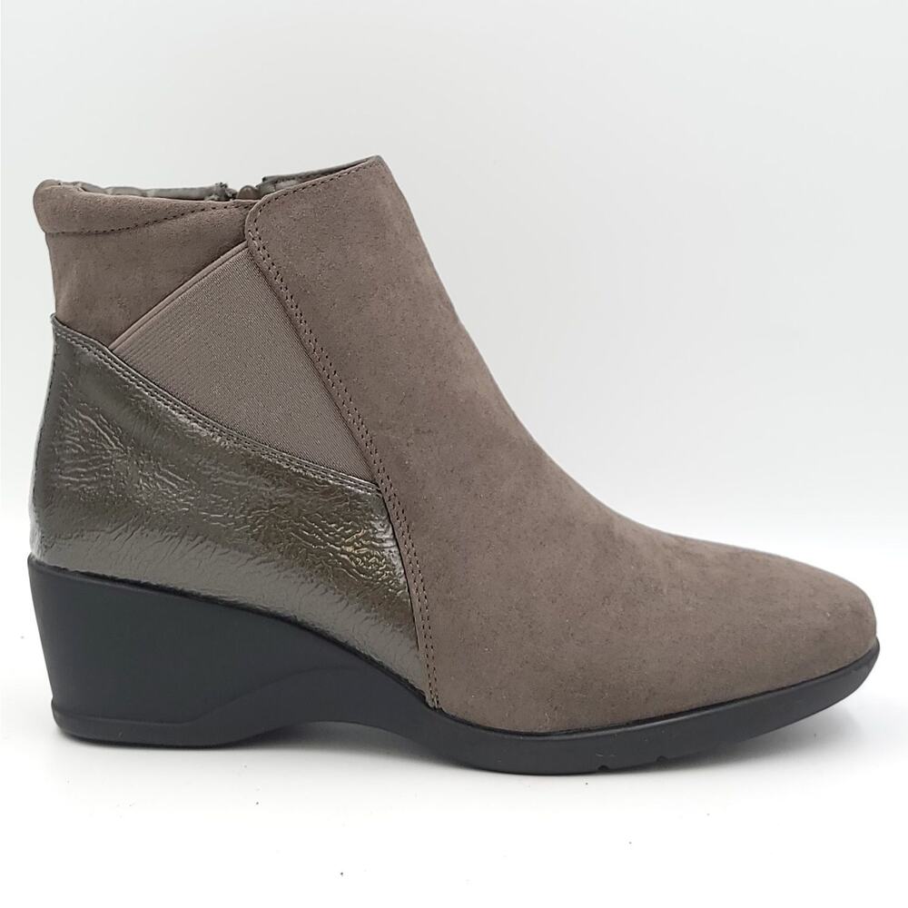 Karen Scott Women Wedge Heel Ankle Booties Carina Size US 9.5M Grey Fabric - Picture 2 of 6